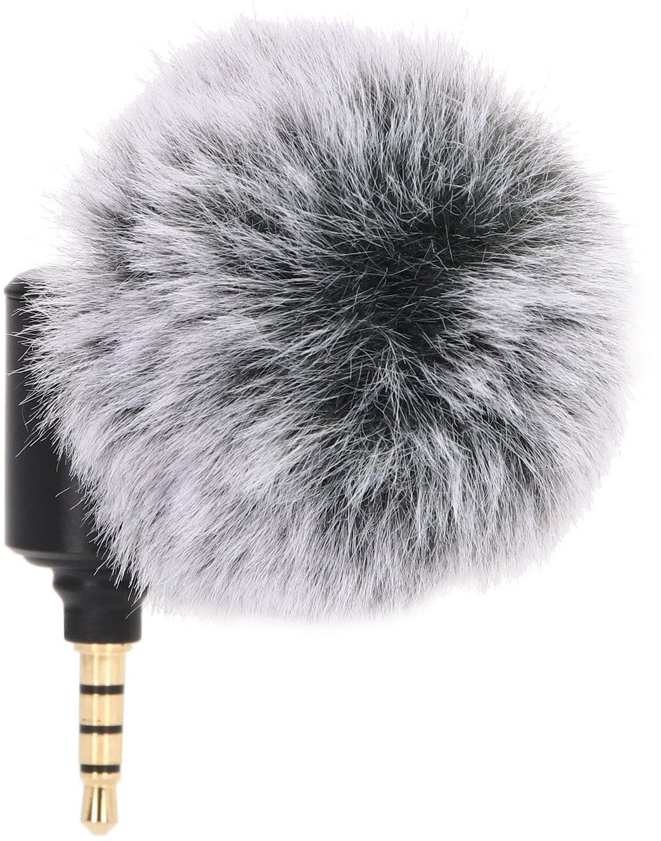 Mini Flexibele Microfoon Voor Smartphones, Vlogging Microfoon Met Bont Windscherm Voor Mobiele Telefoon Vlogging Podcast Video-opname Mic(3,5 mm ‑22db±3db)