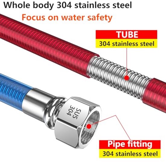 HARY 2 stuks flexibele slang 1/2 inch 10 cm G1/2 x G1/2 HARY 2 stuks flexibele slang 1/2 inch 10 cm G1/2 x G1/2