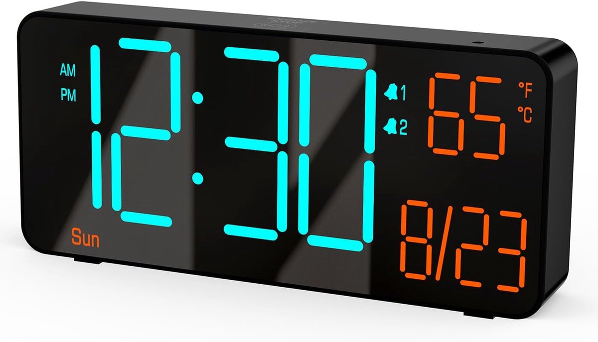 6,7 inch digitale wekker met automatische dim functie voor slaapkamer en klaslokaal