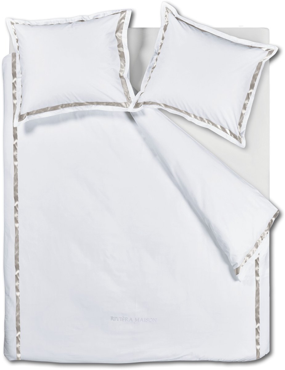 Rivièra Maison Whisper dekbedovertrek - Tweepersoons - 200 x 200/220 cm - Wit