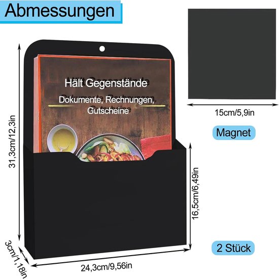 XREE 3 stuks magnetische pennenhouders, 2 maten, whiteboardstifthouder, markeerhouder met scheidingswand, koelkastmarkeerhouder, tafel, kluisje ( zwart