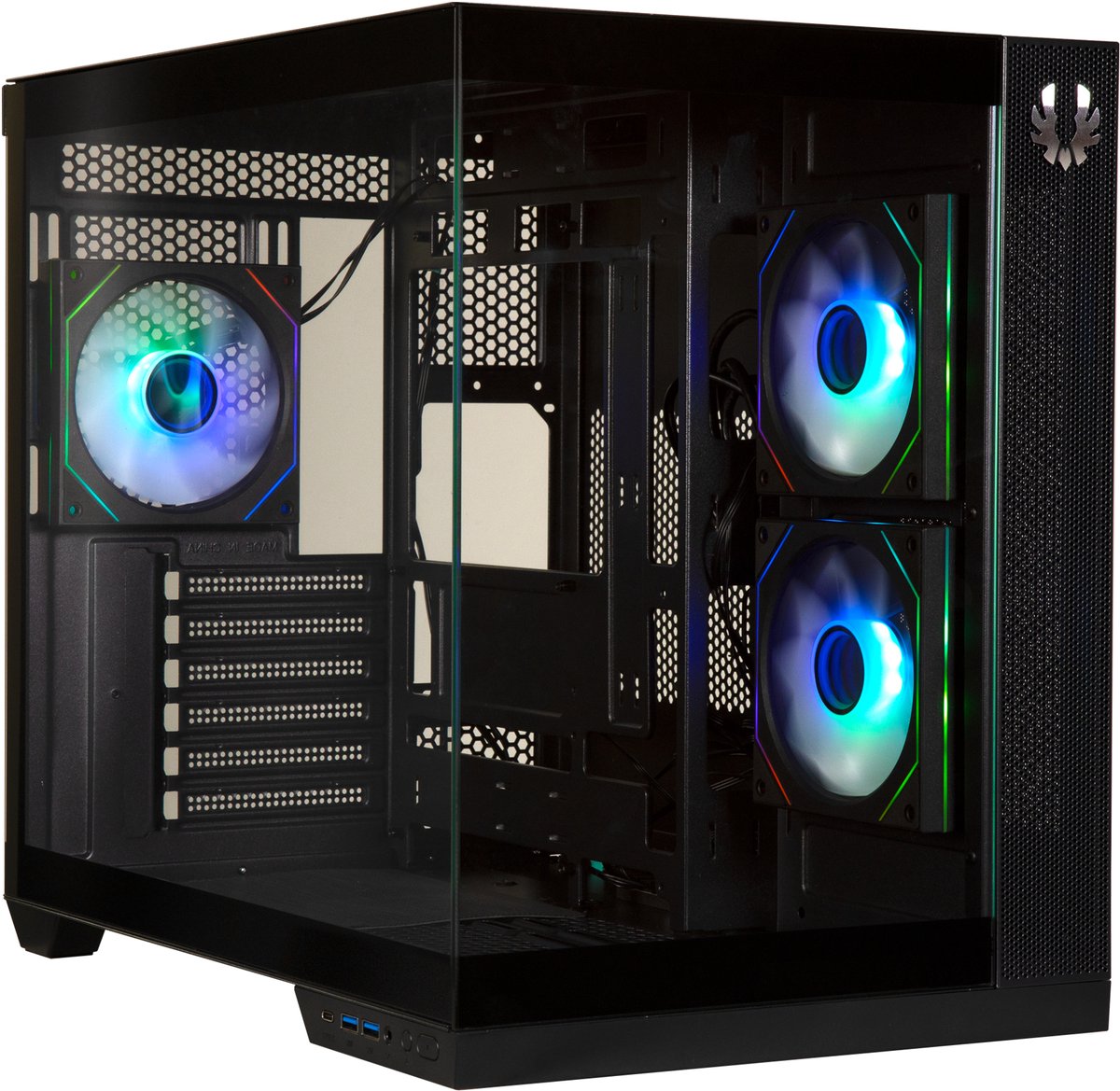 PC-behuizing - BITFENIX - Triton - Cube - ATX - Zwart - Gehard glas - USB-C en A-RGB