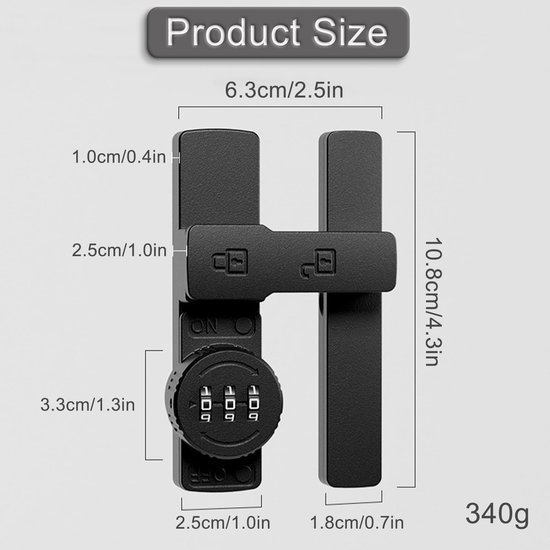 Schuur deurslot hardware, 90 graden heavy duty poortvergrendeling flip klink veiligheidsdeur bout slot, schuur schuifdeur klink slot geschikt voor tuin, B | NL