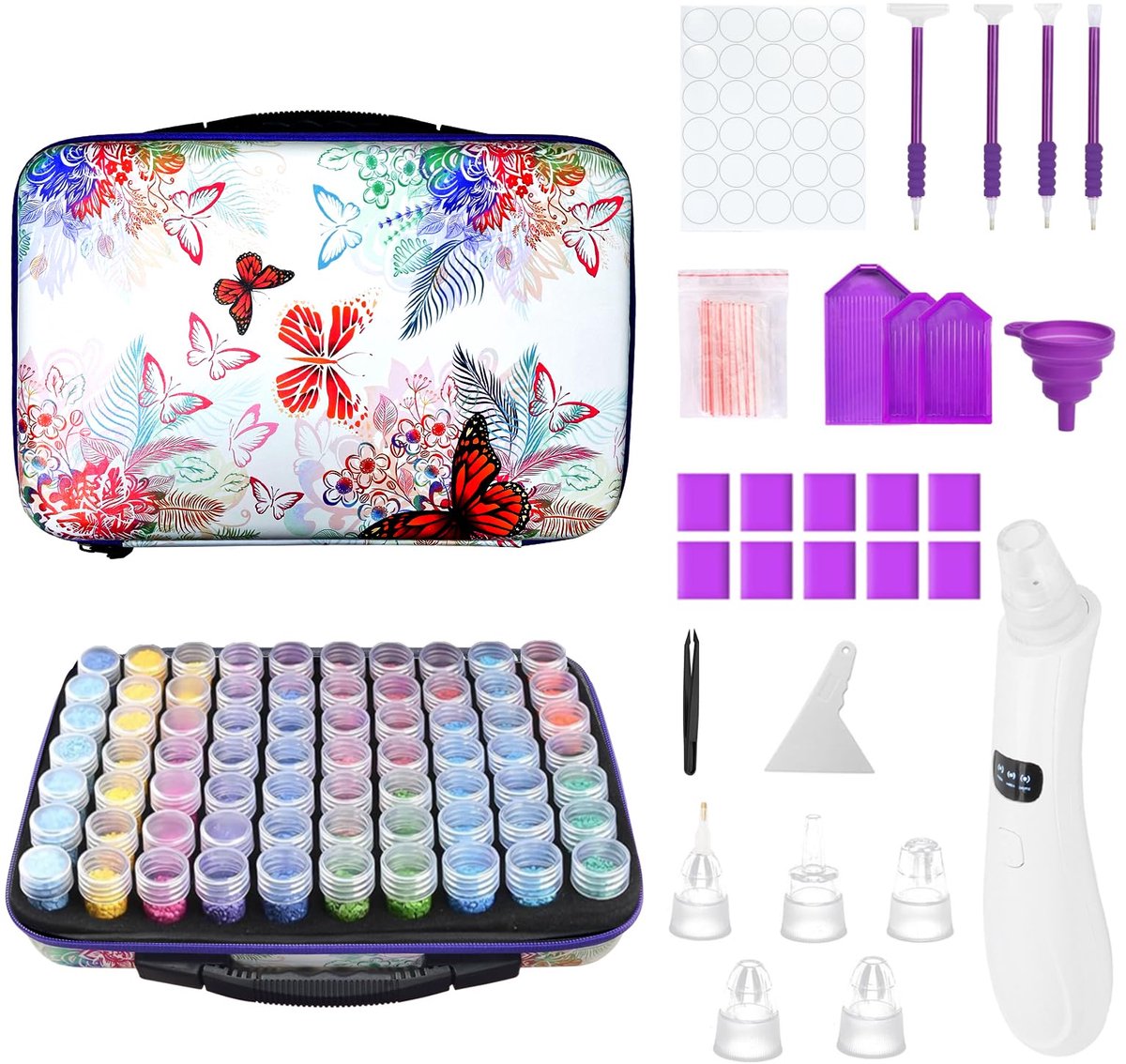 Diamond Painting Opbergboxen - Draagbaar - Voor Diamond Painting Volwassenen - Wit