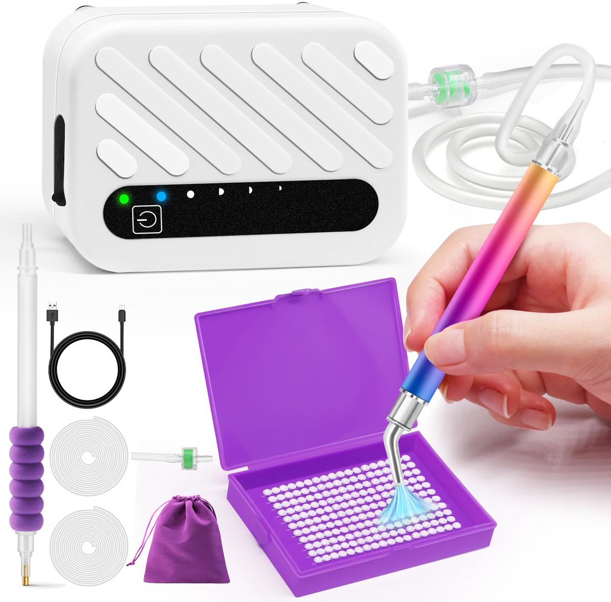 Elektrische Diamond Painting Pen - Met 3 Instelbare Zuigniveaus