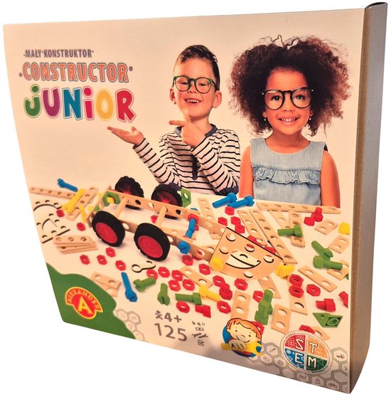 Constructor Junior 3 En 1 – Camion En Bois Et Plastique, 95 Pièces, Outils Adaptés, 4 Ans+, éducatif STEM