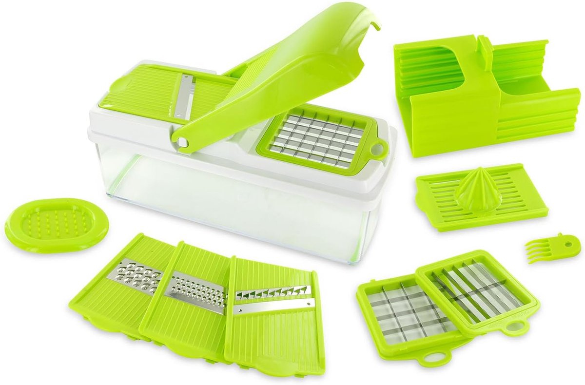 Multifunctionele Mandoline 5-in-1 - Inox/PP - 27,5 x 11,5 x 12,5 cm