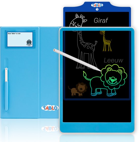 Tablo® Blauw - LCD Tekentablet - Educatief Speelgoed Jongens - Kinderspeelgoed - Speelgoed 5 jaar - 4 jaar - 6 jaar - 7 jaar - Educatief Speelgoed - Kindertablet - Tekenbord - Tekenen - Speelgoed voor Onderweg - Speelgoed voor in de Auto - Tablo Toys
