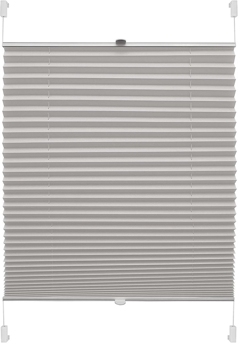 YOURSOL EASYFIX plisségordijn Verona 61,5 x 150 cm in grijs, plisségordijn zonder boren met twee bedieningsrails
