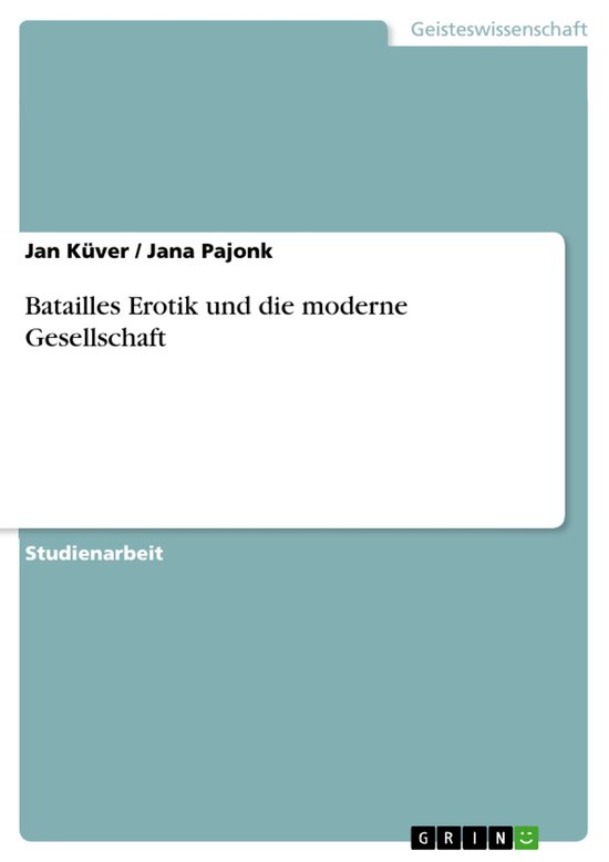 Batailles Erotik und die moderne Gesellschaft - cover