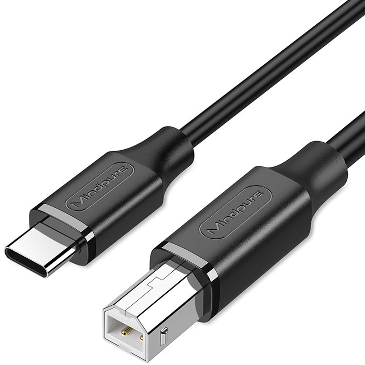 Mindpure - Printerkabel - Printer kabel USB C Naar USB B - USB 2.0 - Zwart - 1 Meter