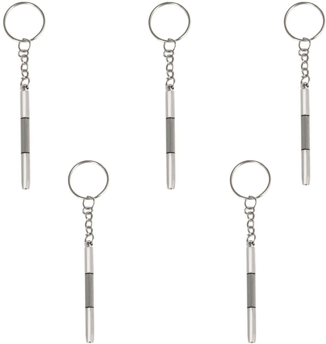 EXCITAT 5 stuks - Schroevendraaier - Draagbaar - Metalen schroevendraaier - Geschikt voor klokken, brillen, mobiele telefoons - Zilver