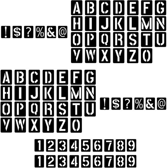 84 Letters Stencils Letters 84 Pieces 10 cm Plastic Numbers - Letters Airbrush ...