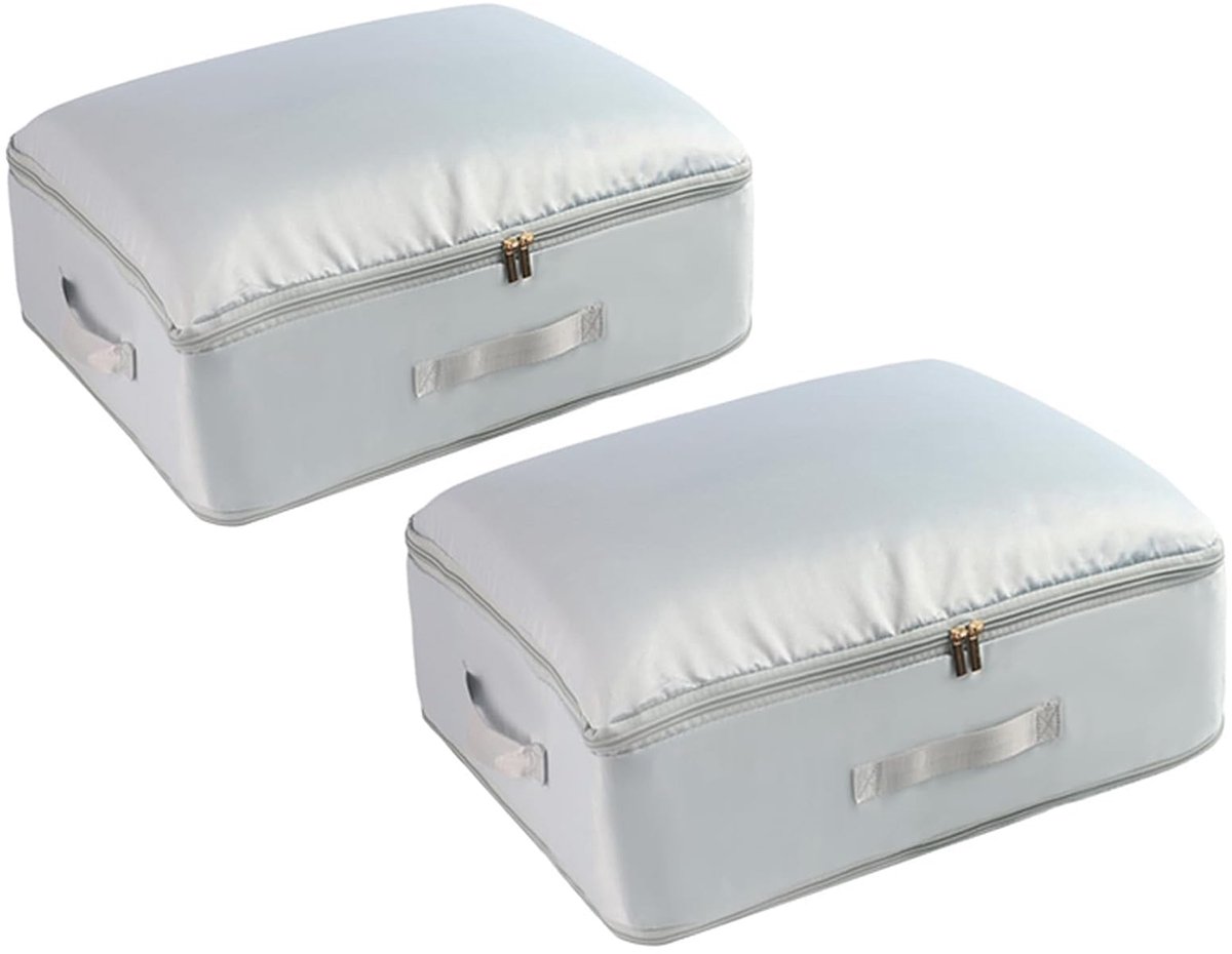 Ibenzoa® Ruimtebesparende lichtgrijze opbergtassen voor kleding en beddengoed