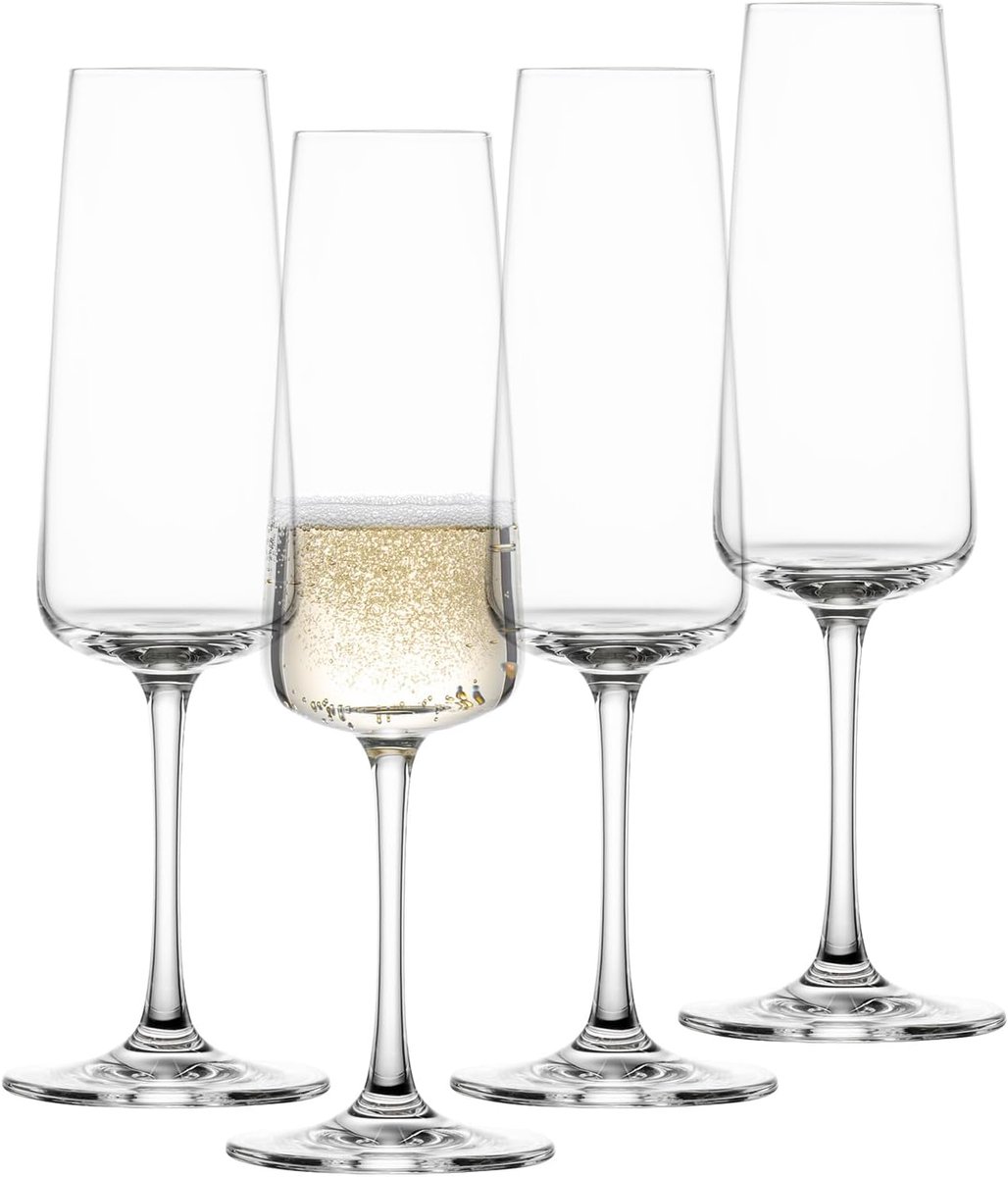 Champagneglas Set van 4 - Vaatwasmachinebestendige Tritan Kristalglazen voor Mousserende Wijnen