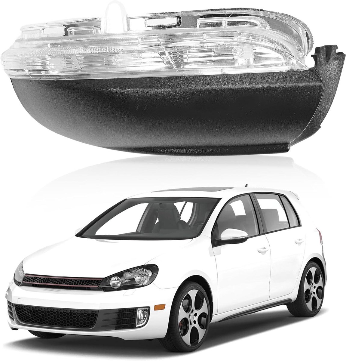 Allecto plus - Achteruitkijkspiegel knipperlicht voor Golf 6 MK6 / GTI / R20 - incl. Tou-ran 5K0949101 - Linkerzijde - Voor 2011-2015