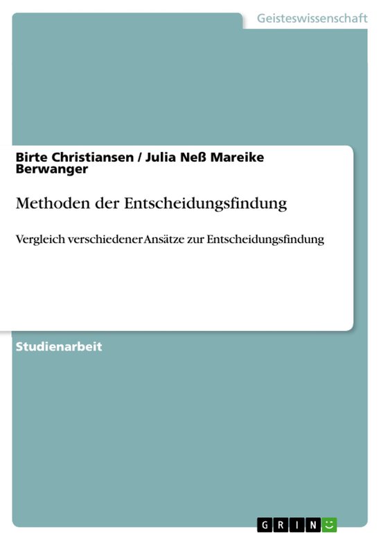 Methoden der Entscheidungsfindung - cover