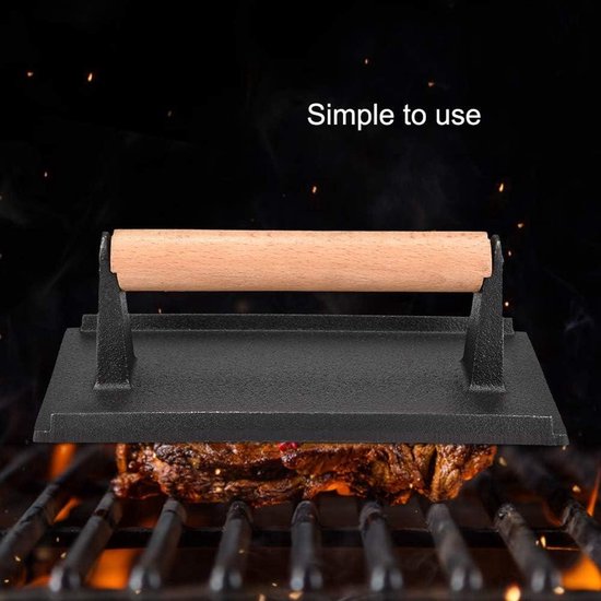 USTENSILE BARBECUE PLANCHA-Fonte Fonte CGPR-221 Presse à griller en