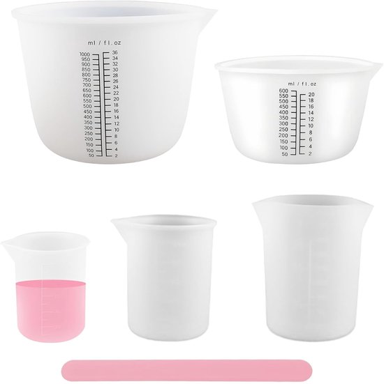 2 stuks maatbekers van siliconen, 500 ml/250 ml siliconen maatbeker 2 stuks maatbekers van siliconen, 500 ml/250 ml siliconen maatbeker