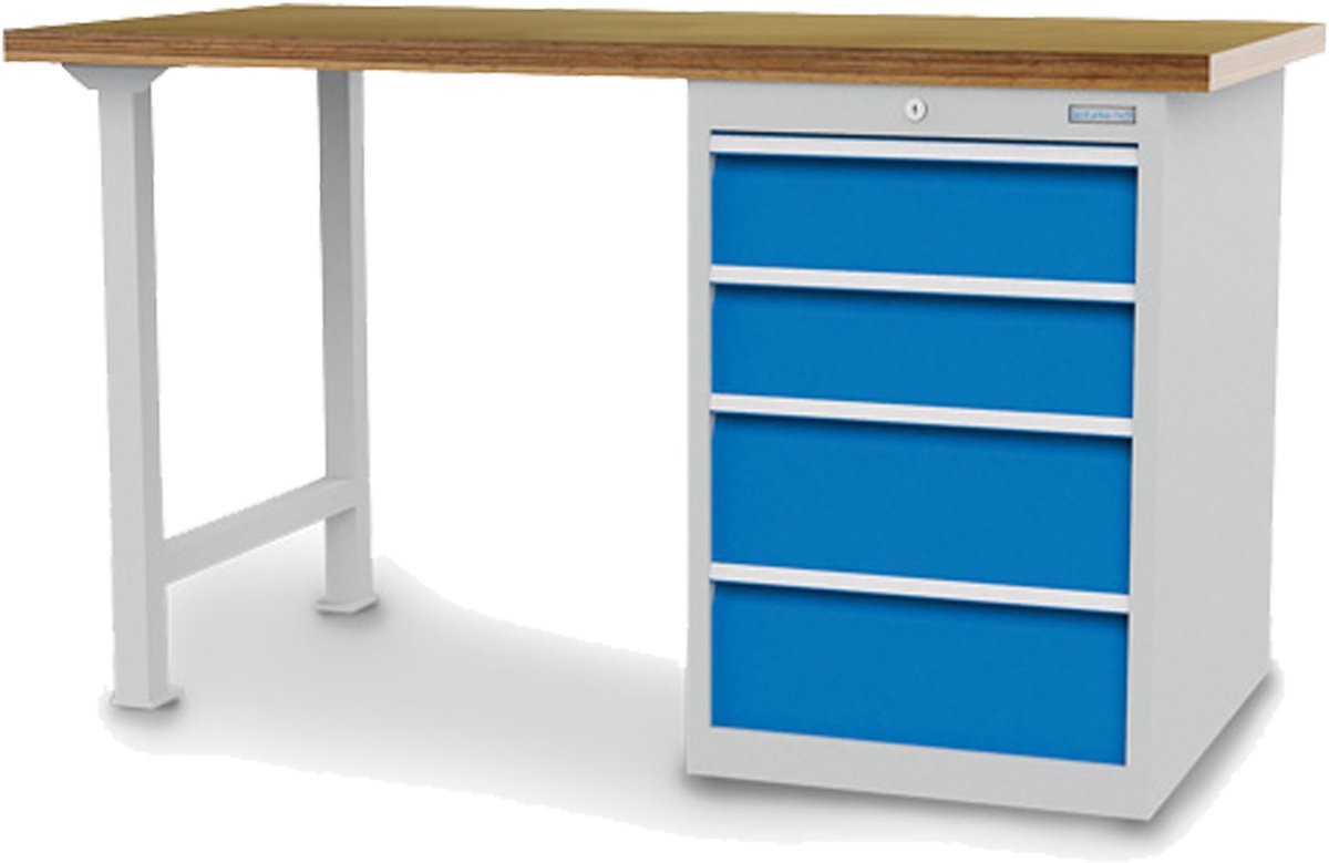 Bedrunka+Hirth Reihenwerkbank Breite 1.500 mm stufenlos höhenverstellbar BxT 1.500x750 mm - 03.15.580.4VA