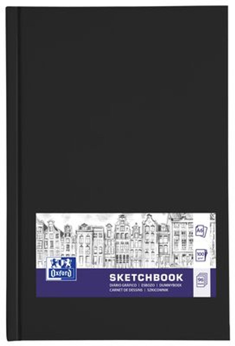 Oxford schetsboek - A6 - 96 vel - 100g papier - harde kaft - zwart — afbeelding 4