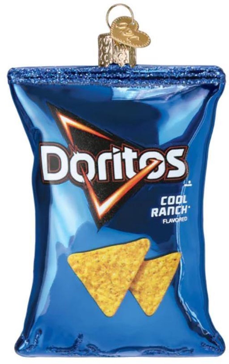 Kerstbal Doritos Cool Ranch – Handgemaakt Glazen Ornament - 8.5cm