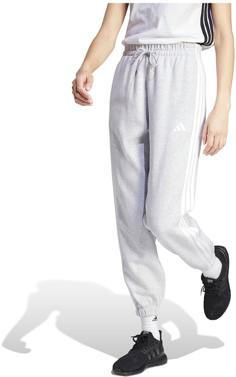 Adidas Essentials 3 Stripes Fleece Loose Fit Joggers L Regular Vrouw Grijs