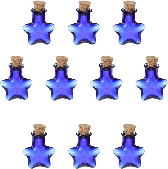 10 stuks kleine glazen flessen met kurkdeksels, 10 ml lege