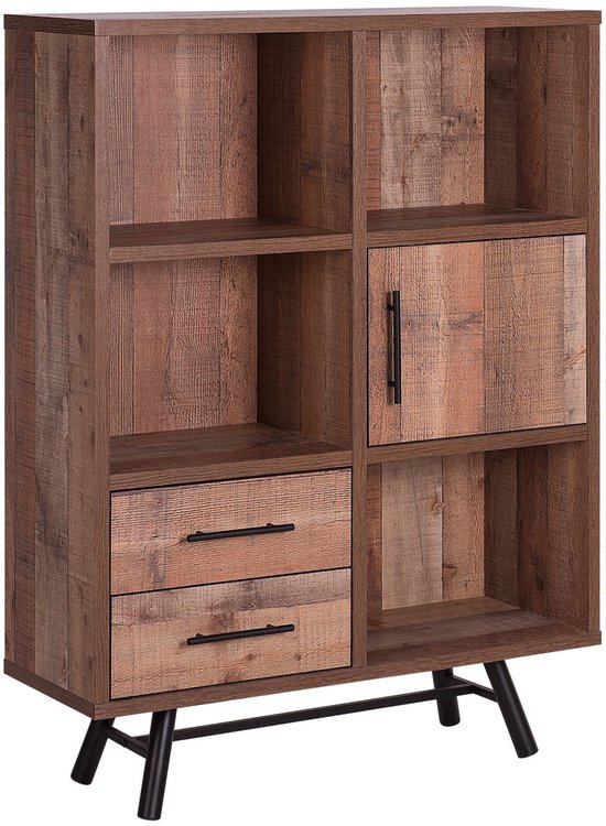 Beliani ATLANTA - Bibliothèque - Couleur bois clair - Panneau de fibres de bois