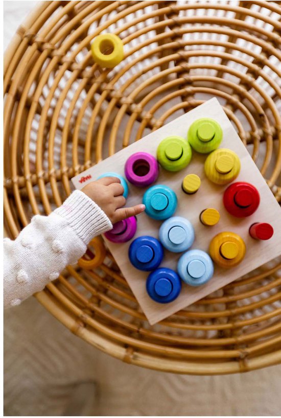 Haba Insteekspel - Peuterspeelgoed van beukenhout - Vanaf 2 jaar