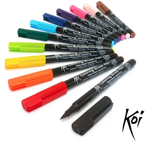 Sakura - Koi Coloring Brush Pen - Stylo pinceau - Stylo pinceau - 12 pièces