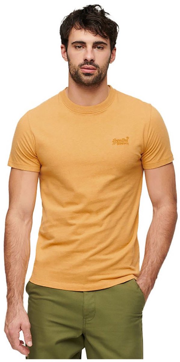Superdry Essential T-shirt van biologisch katoen met logo Heren T-shirts Geel