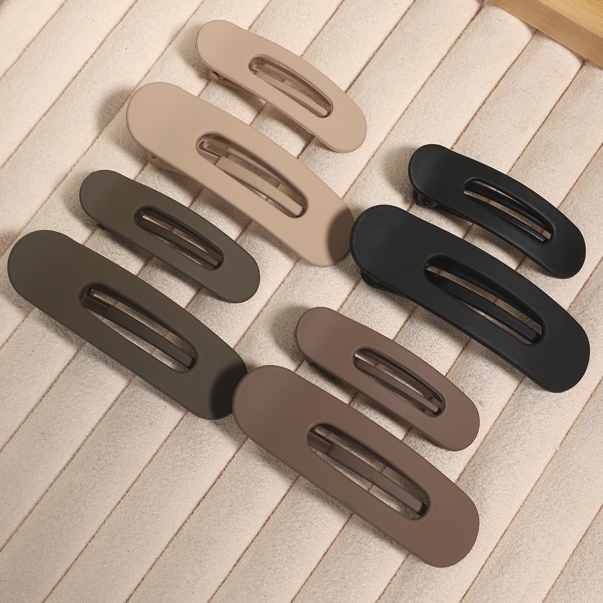 Frosted clip hol ovaal clip eenvoudig voorhoofd gebroken clip pony clip, 8-delig