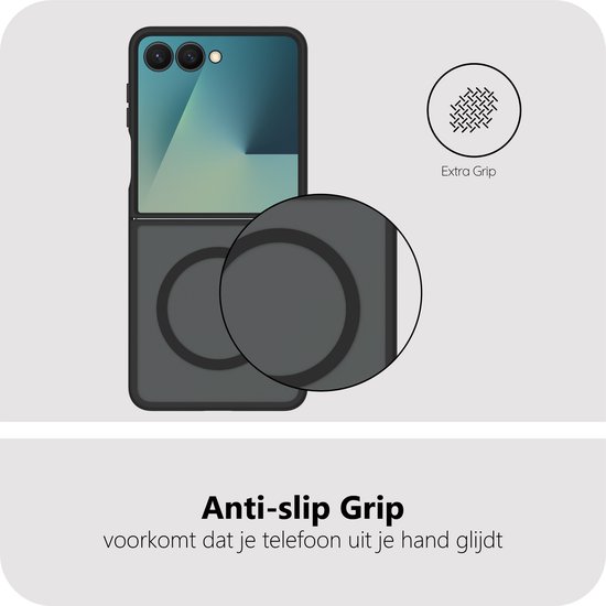 Étui Cazy pour Samsung Galaxy Z Flip7 - Coque arrière de qualité militaire - Zwart