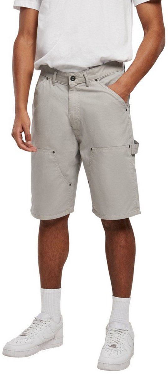 Urban Classics Double Knee Carpenter Korte broek Taille 32 inch Grijs