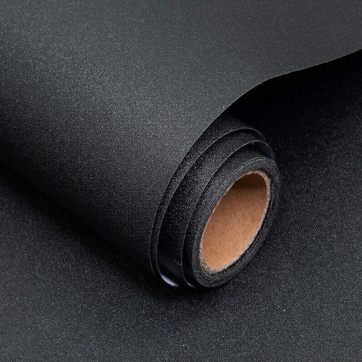 Allecto plus - Mat Zwart Zelfklevend Plakfolie 40x600 cm - Meubelfolie voor keukenkasten, tafelbladen en wanden - Waterdicht en decoratief