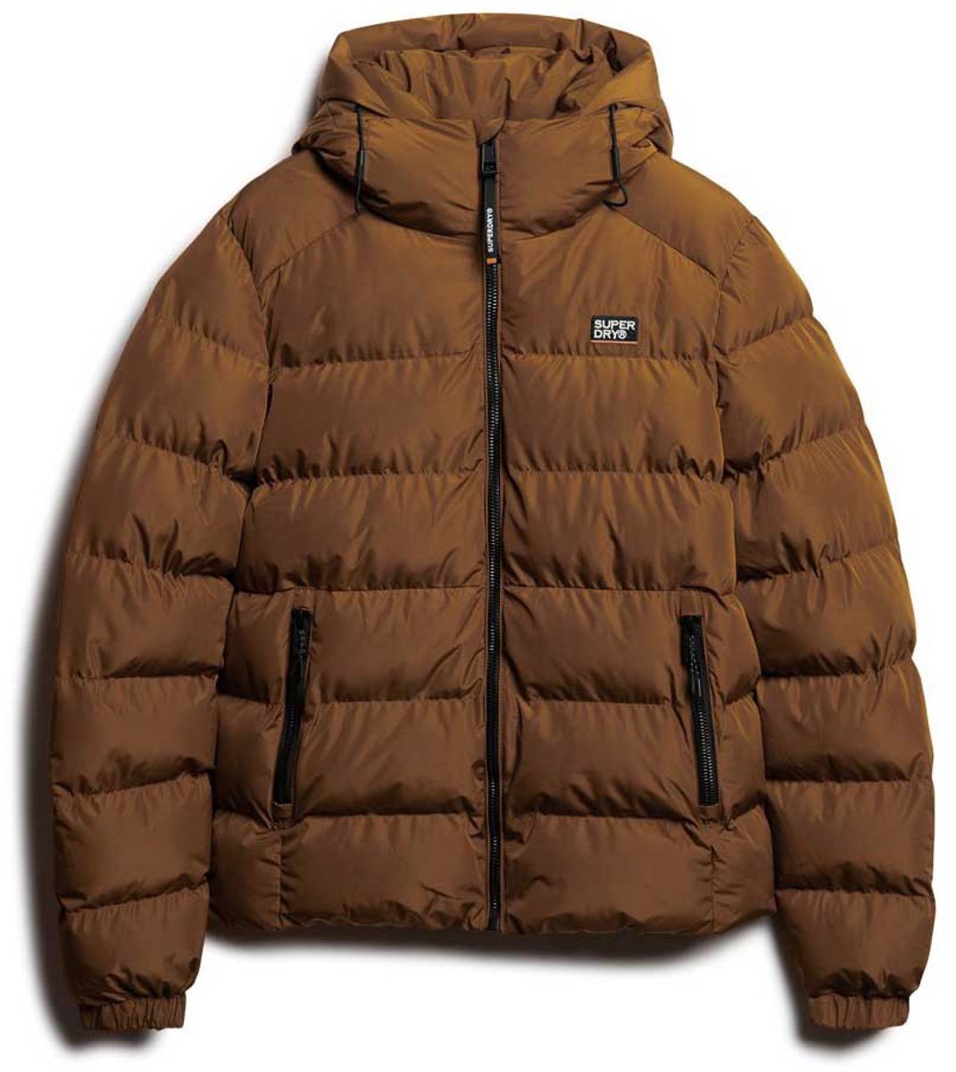 Superdry Sports pufferjas met capuchon Heren Gewatteerde jassen Bruin