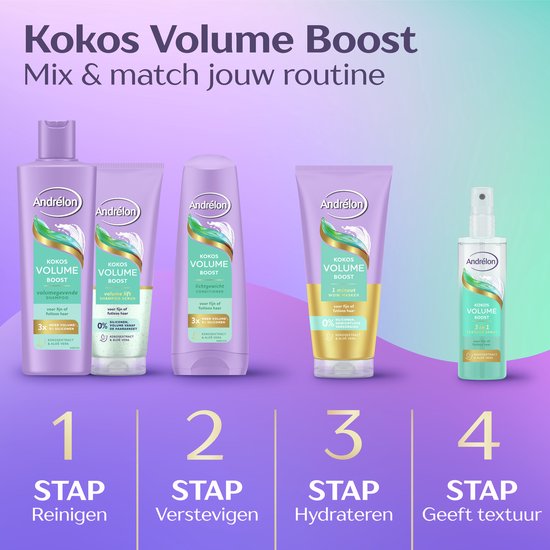 Andrélon - Conditioner - Kokos Volume Boost - 6 x 200 ml