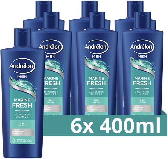 Andrélon Men - Shampoo - Marine Fresh - 6 x 400 ml