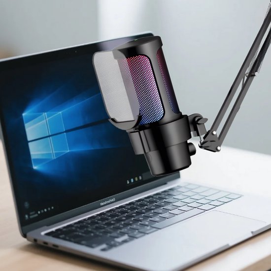 Auronic USB PC Microfoon for Gaming and Streaming - Podcast Condensatormicrofoon with Arm for Content Creation