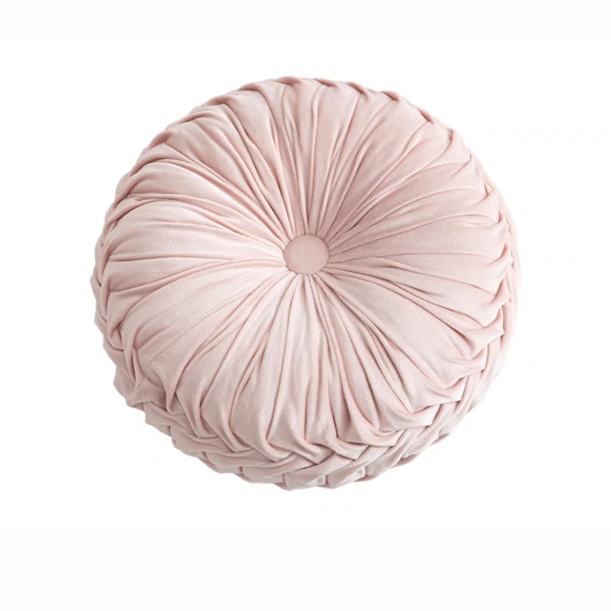 Ronde Pompoen Nekkussen - Roze - Importeerde Polyester En Fluweel Voor Comfort En Stijl In Verschillende Ruimtes