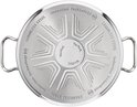 Bodem van een RVS pan met 'Induction Technology' en Tefal logo.