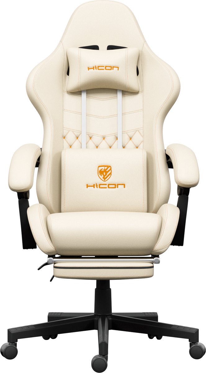 Gaming stoel - Gamestoel - Gaming Chair - Game stoel - Ergonomische - HICON® - Vittoria - Wit