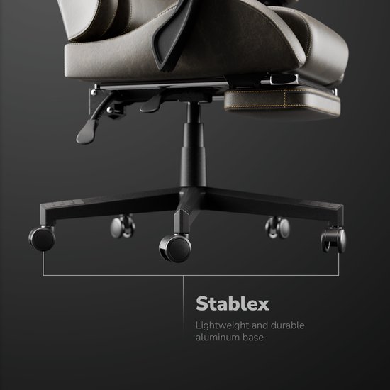 HICON® Gaming Stoel - Ergonomische Gaming stoel met Voetsteun - Comfort Gaming Chair - Vittoria - Bruin