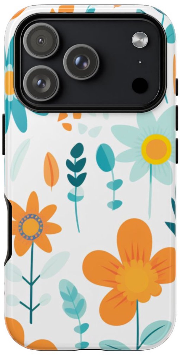 Kleurrijk Bloemenpatroon – Telefoonhoesje Geschikt voor iPhone 17 Pro