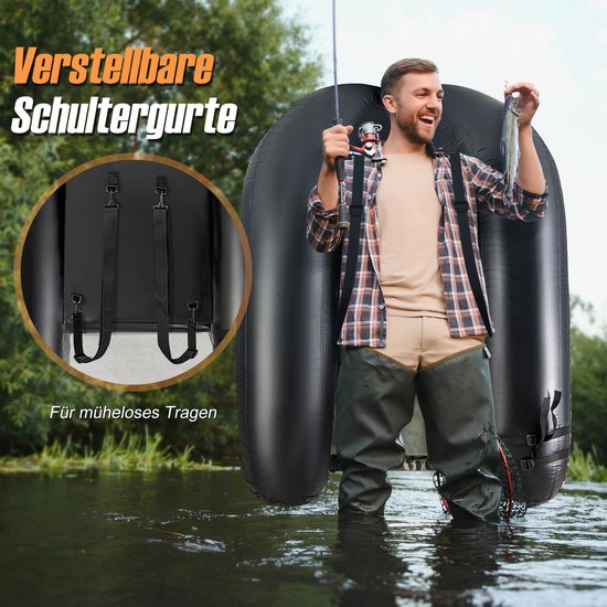 COSTWAY Opblaasbare rubberboot, vissersboot met verstelbare rugleuning COSTWAY Opblaasbare rubberboot, vissersboot met verstelbare rugleuning