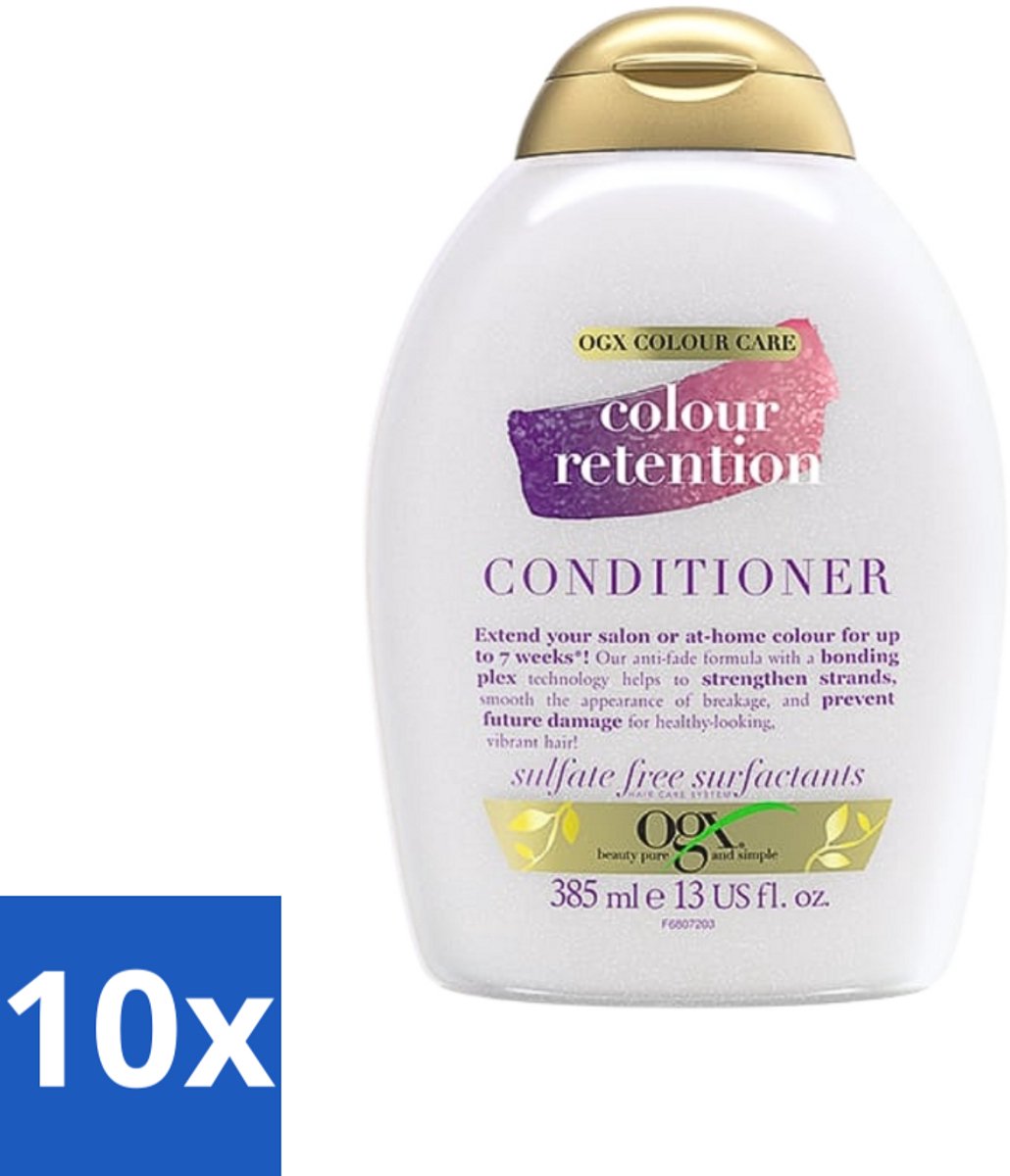 10 x OGX - Colour Retention - Conditioner - Voor Gekleurd Haar - 385 ml - Kleurbehoud - Gekleurd Haar - Haarkleur - Haarkleur Behoud - Haarkleur Beschermen
