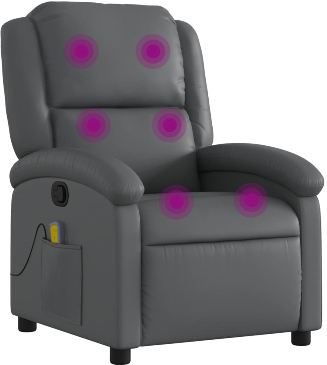 vidaXL Massagestoel - van - grijs - kunstleer