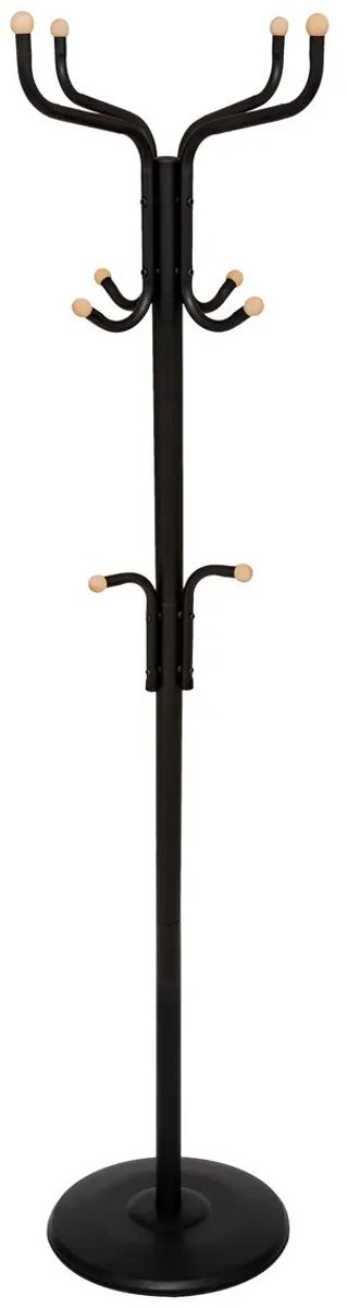 5Five® 5Five Kapstok - zwart - metaal - met 11 ophanghaken - 178 cm - staand - voor in je hal