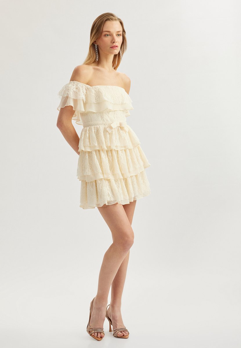Mini-lengte Gelaagd Evening dress
